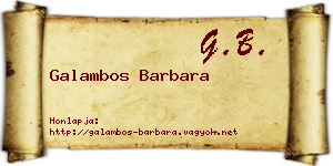 Galambos Barbara névjegykártya