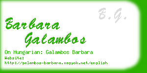 barbara galambos business card